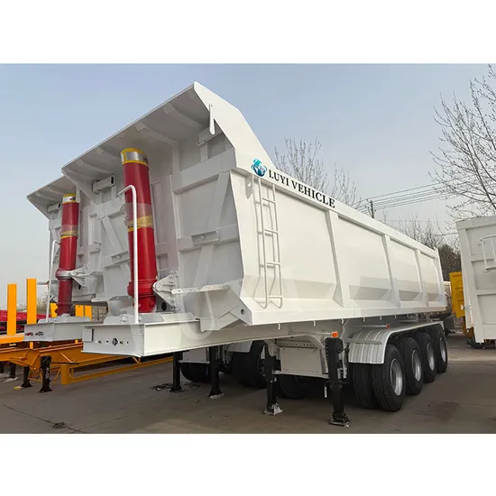 Rimorchio per autocarri con cassone ribaltabile posteriore a cilindro idraulico da 2, 3 e 4 assi in vendita in Cina