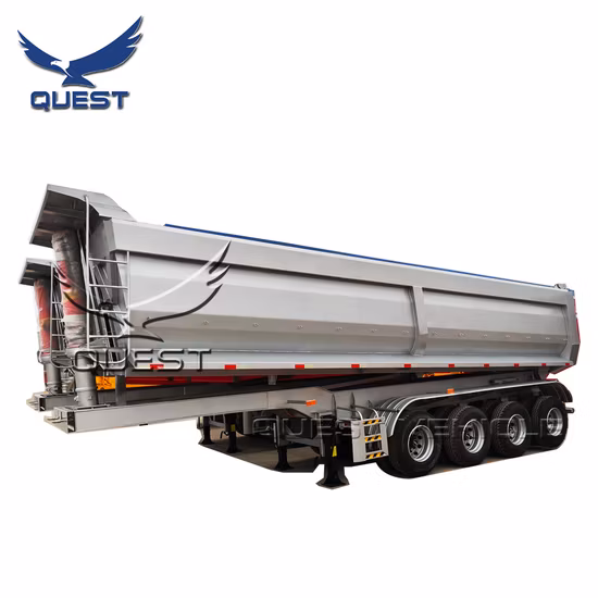 Semirimorchio ribaltabile/ribaltabile/ribaltabile/autocarro con cassone ribaltabile a 4 assi e 80 tonnellate a forma di U per trasporto di sabbia/pietra/carbone/minerali