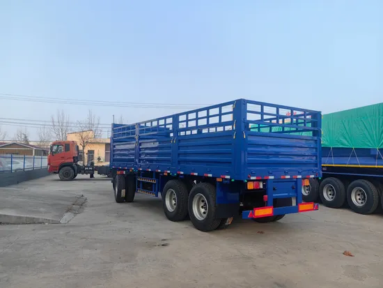 Rimorchio completo per camion pesante da 60 tonnellate con sponda ribaltabile e barra di traino