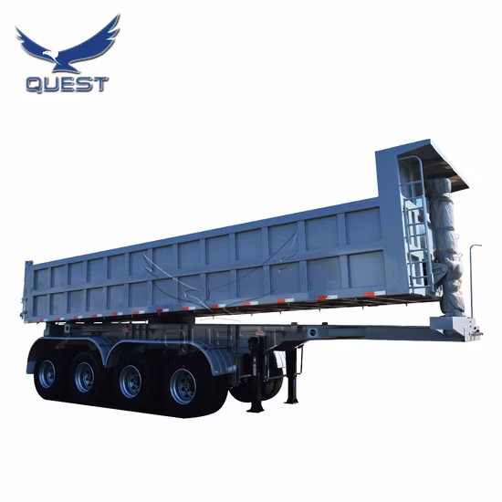 Semirimorchio ribaltabile posteriore a 4 assi da 80 t e 45 m3 per uso nel trasporto minerario